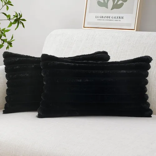 Vista 14 de MIULEE - Juego de 2 fundas de cojín decorativas de piel sintética de 18 x 18 pulgadas, arte moderno francés para el hogar, almohadas suaves