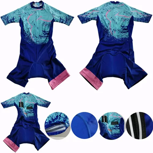 Vista 3 de Las señoras Ciclismo Camisa Traje De Las Mujeres Mono Negro Pantalones Cortos De Las Mujeres Monos Macacao Ciclismo Feminino