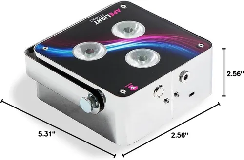 Vista 16 de Ape Labs Maxi Juego de 2 luces verticales inteligentes profesionales de fabricación alemana, 45 vatios RGBW LED Par, funciona con pilas con DMX