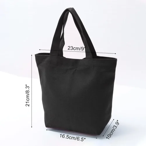 Vista 3 de PATIKIL Bolsa de lona para mujer, pequeña bolsa de lona de algodón, resistente, reutilizable, mini bolsa de mano, lavable, bricolaje