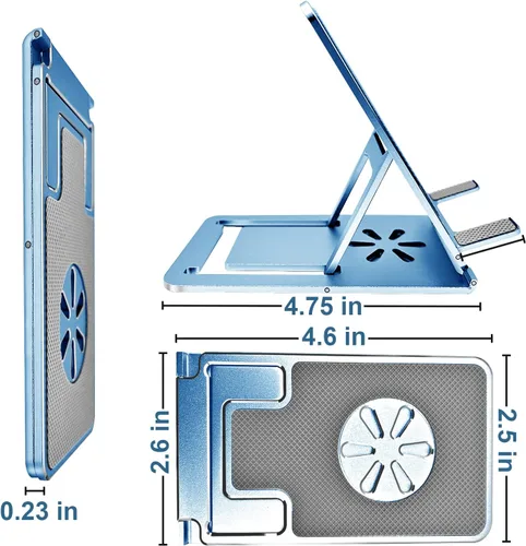 Vista 7 de Soporte de teléfono celular para escritorio, soporte ajustable de metal de alta calidad, soporte resistente para escritorio de oficina, accesorios