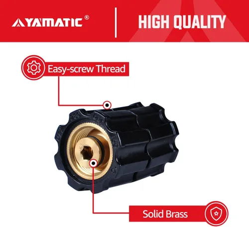 Vista 4 de YAMATIC Adaptador estabilizador para lavadora a presión para manguera, bomba y pistola, M22-0.551 in hembra x M22-0.551 in hembra, 4000 PSI/280 Bar