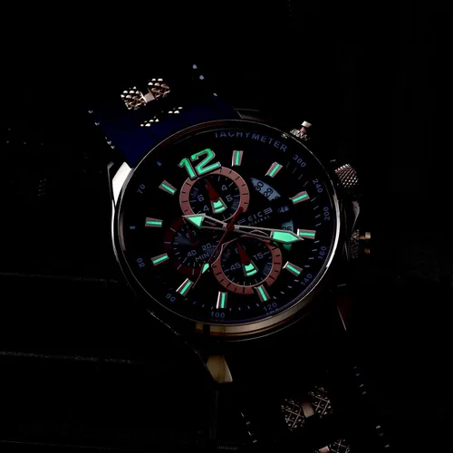 Vista 3 de FEICE Men's Wristwatches Sport Waterproof Chronograph Analog Quartz Watch Wtih Rubber Strap Fashion Luminous Dress Watch Business Clock Luxury