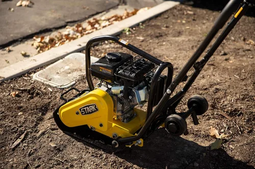 Vista 7 de Stark USA Compactador de placas de 2HP a gas 79cc con fuerza de 2,000lbs para construcción, máquina niveladora de concreto, nivelador