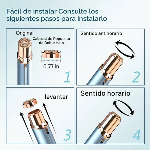 Vista 6 de Cabezales de repuesto de generación 2 para herramienta de depilación táctil de acabado impecable para mujeres, cuchillas de doble anillo