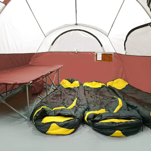 Vista 3 de CAMPROS CP Tienda de campaña para 12 personas, tiendas de campaña familiares de 3 habitaciones, tienda familiar impermeable y resistente al viento