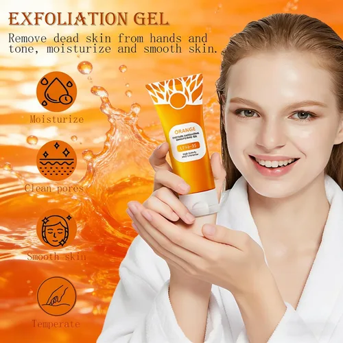 Vista 8 de Gel exfoliante naranja, exfoliante de gel limpiador 2026, exfoliante para pelar poros de naranja, limpieza profunda de los poros, elimina puntos