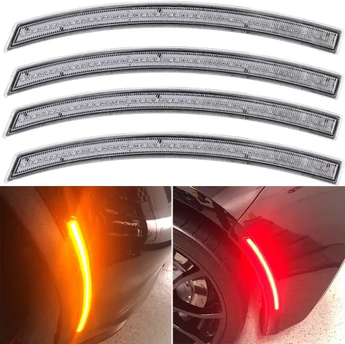 Vista 8 de Corvette C7 Luces Reflectoras LED de Parachoques para Chevy Corvette C7 2014-2019 Lámparas de Señal de Giro Traseras LED Rojas Lámparas de Freno
