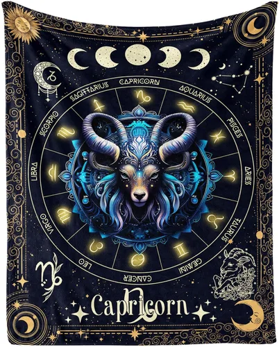 Vista 19 de Manta del Zodiaco Acuario para Niños y Niñas, Diseño Temático de Astrología Secreta Impreso, Mantas de Tiro para Niños, Regazo, Silla, Manta Suave