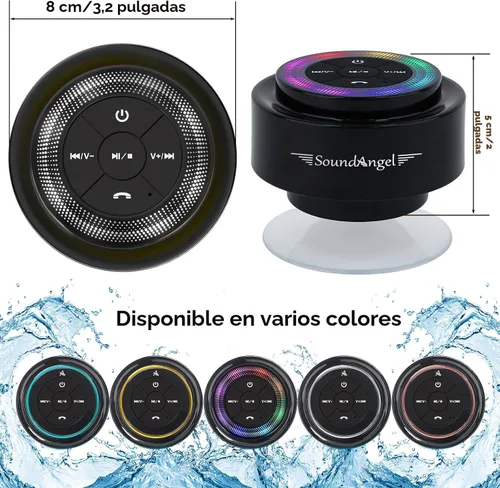 Vista 7 de XLEADER Altavoz de ducha profesional (actualizado) certificado IPX7 Luz de puntos