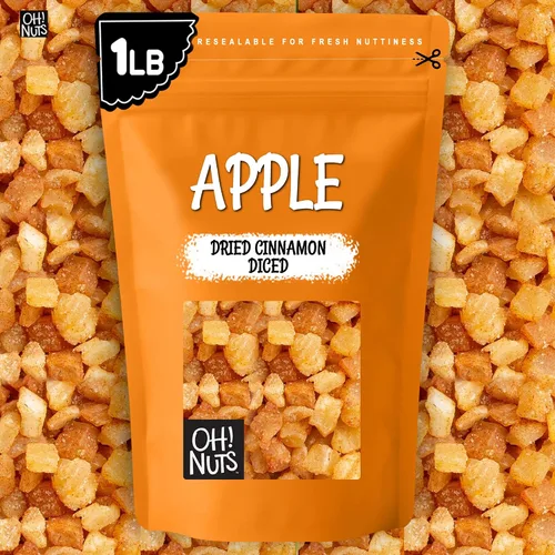Vista 8 de Oh! Nuts Manzana seca canela cortada en cubitos, fruta seca endulzada