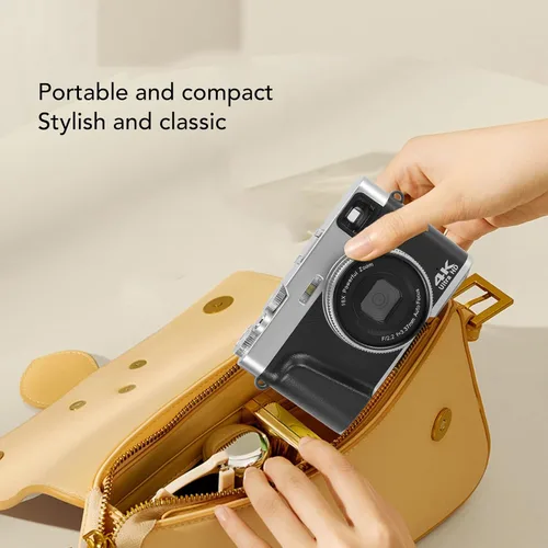Vista 7 de Cámara digital 4K, cámara compacta de vlogging con zoom digital de 48 MP 16X con pantalla de 2.8 pulgadas, antivibración, enfoque automático, cámara