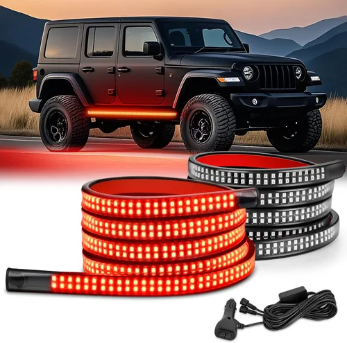 Vista 11 de Nilight 2 tiras de luces estroboscópicas de emergencia de 70 pulgadas, 1125 LED, luz ámbar flexible, intermitente, advertencia, precaución