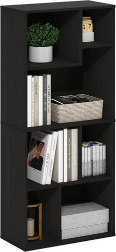 Vista 14 de Furinno Jaya - Estantería moderna de 3 niveles con estante ajustable, estantería con estante abierto, 9.5 x 24.5 x 40.3 pulgadas, para organización
