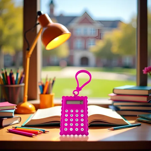 Vista 6 de Electrónica de oficina y accesorios de bolsillo para estudiantes Mini calculadora electrónica en forma de galleta Suministros de oficina escolar