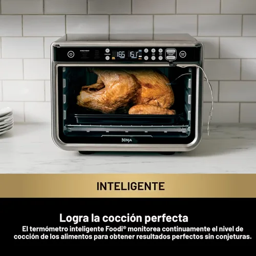 Vista 2 de Ninja DT251 Foodi 10 en 1 Smart XL - Horno de freír de aire, hornear, asar, tostar, asar, tostadora digital, termómetro, convección envolvente