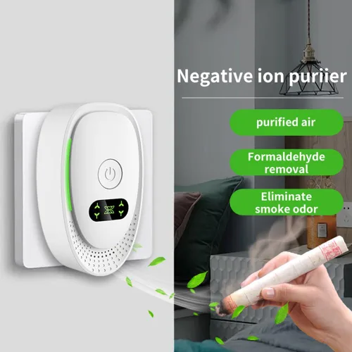 Vista 2 de Purificador de aire enchufable para el hogar, portátil con tecnología de iones negativos, funcionamiento silencioso para dormitorio, oficina