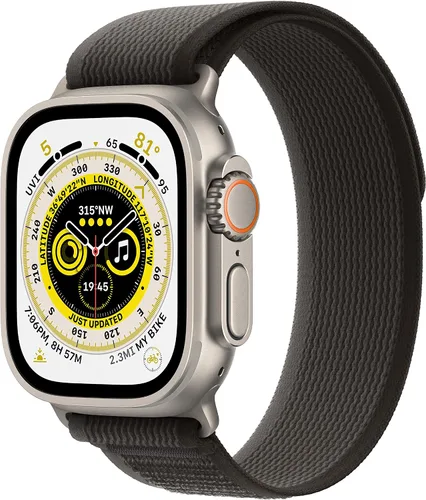 Vista 13 de Apple Watch Ultra [GPS + Celular 49mm] Caja de titanio con correa Alpine verde, pequeña (renovada)