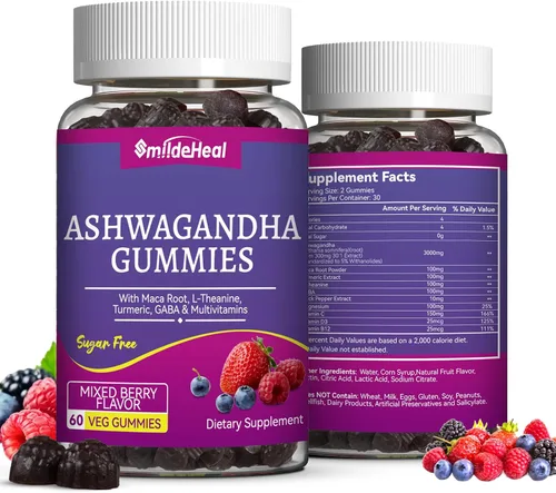 Vista 8 de Gominolas de Ashwagandha SmildeHeal 3000mg - Alivio del estrés, apoyo inmunológico y aumento de energía - Suplementos de Ashwagandha para mujeres