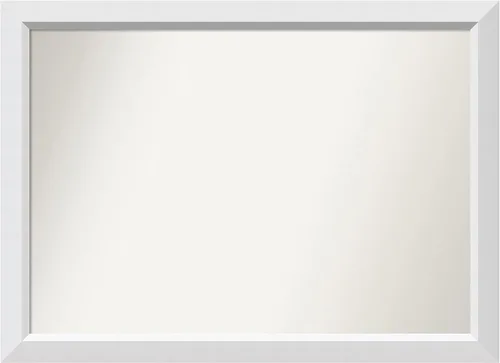 Vista 265 de Amanti Art Espejo de baño blanco para sobre el fregadero, 24 x 26 pulgadas, espejo rectangular blanco y blanco, marco de madera contemporáneo