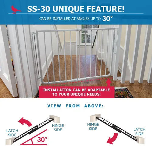 Vista 7 de Cardinal Gates SS30 Puerta Especial para Escaleras para Bebés para la Parte Superior de las Escaleras - Puerta Ajustable para Perros