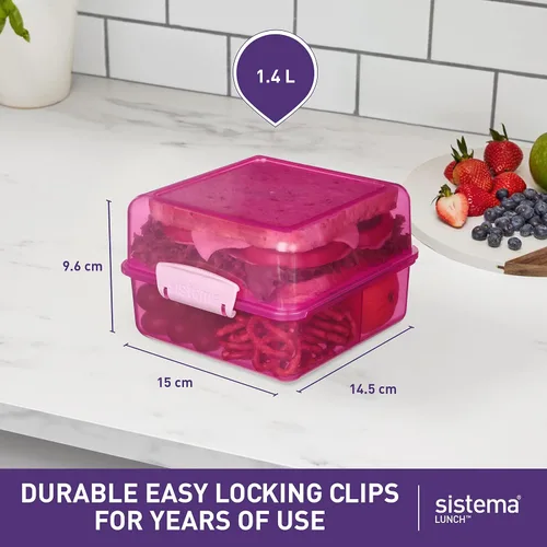 Vista 3 de Sistema Cubo de almuerzo, colores surtidos, 1.4 litros