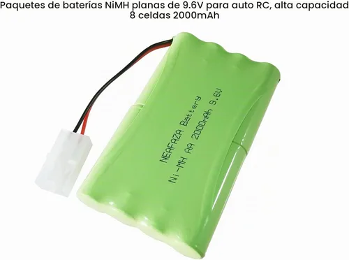 Vista 6 de 9.6V 2000mAH NiMH RC Car Flat 8-Cell AA Recargable Batería de repuesto Hobby y cable de carga USB con conector Tamiya estándar para camión monstruo