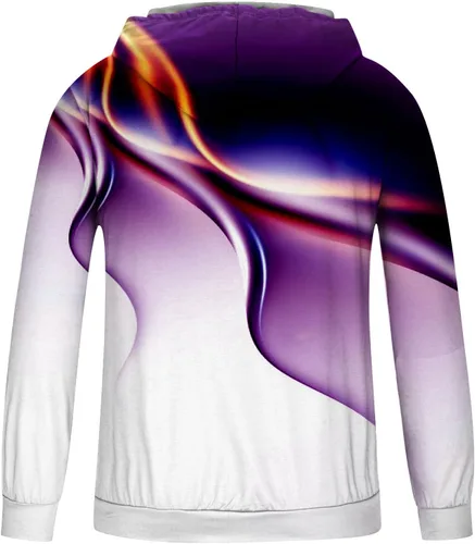 Vista 3 de Muscularfit Sudaderas con capucha para hombre, ajuste regular, estampado de línea, manga larga, cordón ligero, sudadera con capucha