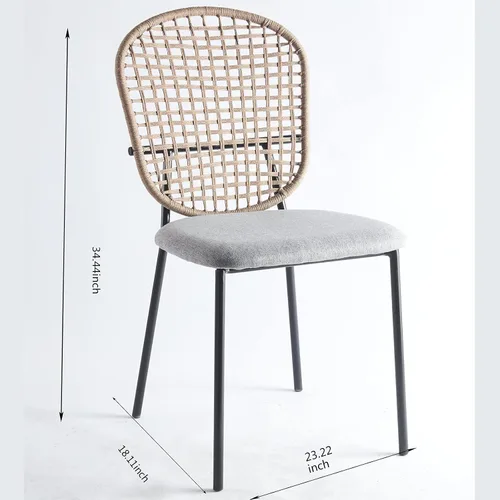 Vista 2 de pouseayar Juego de 4 sillas de comedor, sillas de cocina de estilo moderno, silla Sennit con respaldo cómodo, silla auxiliar suave para cocina