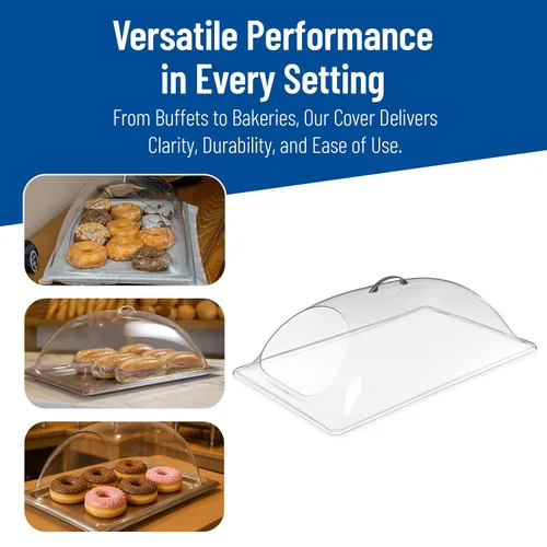 Vista 7 de Carlisle FoodService Products Cubierta de cúpula – Cubierta transparente para alimentos de corte extremo para exhibiciones, cúpula de plástico