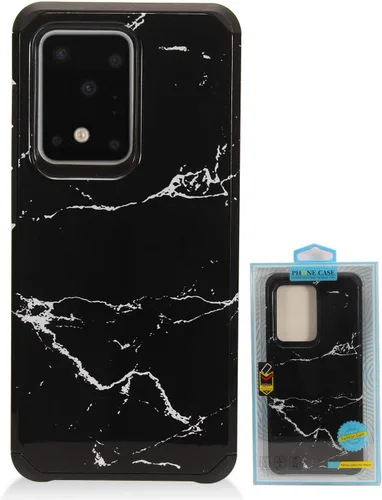Vista 3 de Para Samsung Galaxy S20 Ultra 6.9" (SM-G988) - Funda para teléfono con imagen a prueba de golpes - AD1 mármol negro Mármol negro AD1