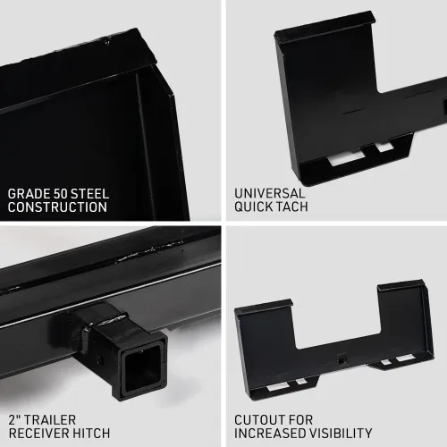 Vista 3 de Titan Attachments Placa de Montaje Receptor Universal Recortada, Accesorio de Placa de Minicargadora de 1/4" de Grosor, Enganche Receptor de 2