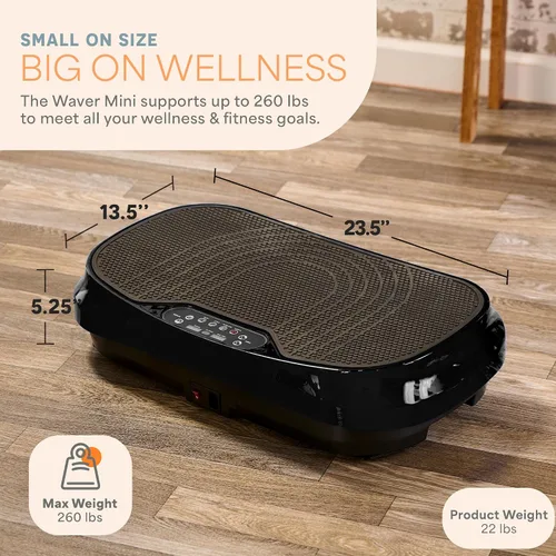 Vista 6 de Lifepro Waver Mini Vibration Plate Exercise Machine with Remote & Bands — Compact Whole Body Vibrating Plate for Lymphatic Drainage & Muscle Toning