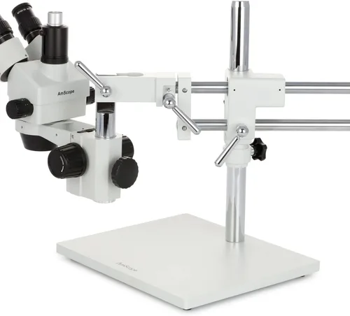 Vista 6 de AmScope SM-4TPX microscopio profesional trinocular estéreo con control de enfoque simultáneo, oculares WH10x, aumento de 3,5-45X, objetivo de zoom