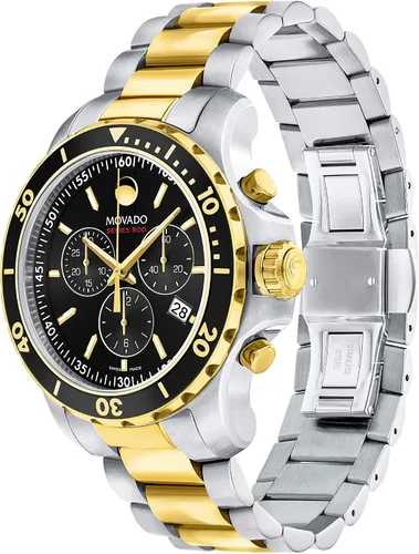 Vista 3 de Movado Series 800 Men's Watch - Swiss Quartz Chronograph Movement, Stainless Steel Link Bracelet - 20 ATM Water Resistance - Luxury Fashion