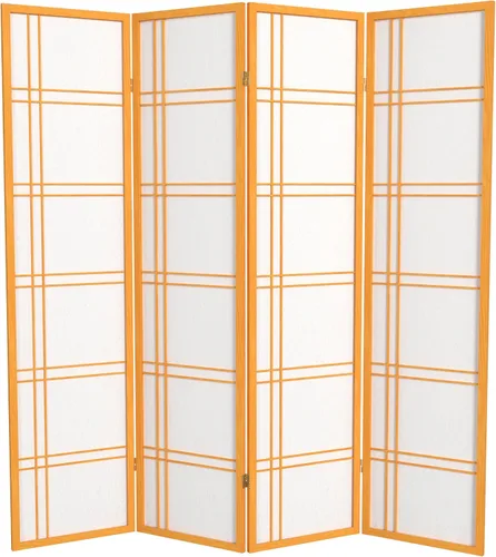 Vista 24 de Oriental Furniture - Pantalla Shoji de doble cruz de 6 pies de alto, color negro, 3 paneles