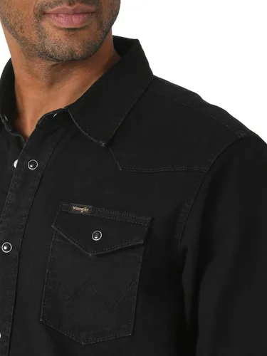 Vista 3 de Wrangler Camisa icónica de mezclilla de ajuste regular para hombre