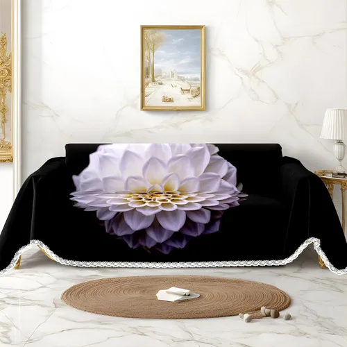 Vista 10 de Funda de sofá con estampado de flores y mariposas, fundas para sofá, fundas para sillón, funda resistente a las manchas, protector universal