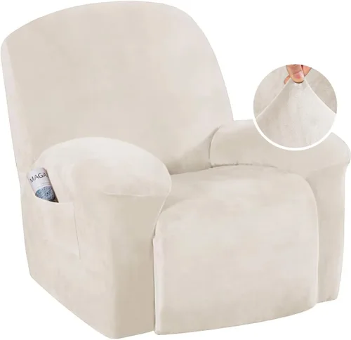 Vista 20 de H.VERSAILTEX Fundas elásticas para sillón reclinable, Funda para silla reclinable, Funda para sofá, 1 pieza, moderna, de terciopelo, elegante