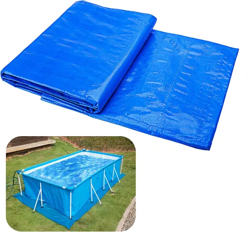 Vista 8 de codree Paños rectangulares de suelo de piscina de 20 x 12 pies, almohadilla de revestimiento de polietileno impermeable para piscina, resistente