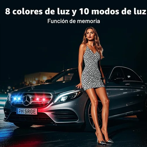Vista 2 de Luz estroboscópica LED inalámbrica con control remoto, 8 colores, impermeable, anticolisión, carga USB, luces LED de advertencia, luces LED