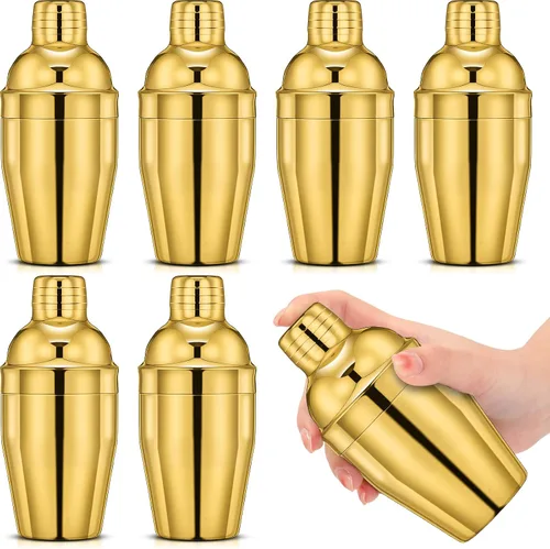 Vista 14 de Nitial Coctelera profesional de acero inoxidable, 6 unidades, mezclador de bebidas Martini, colador integrado para barman sin fugas, mezclador