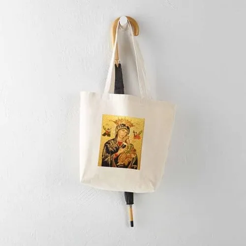 Vista 5 de CafePress Our Lady Of Perpetual Help - Bolsa de mano de lona natural bolsa de compras reutilizable