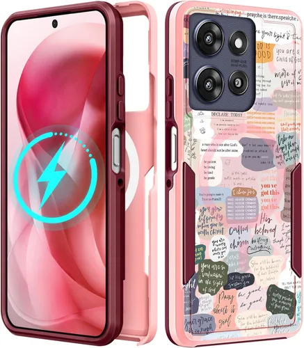 Vista 137 de Funda para Moto G 5G 2024 – Compatible con MagSafe para mujeres y niñas, bonita funda protectora magnética para teléfono, diseño femenino Kawaii