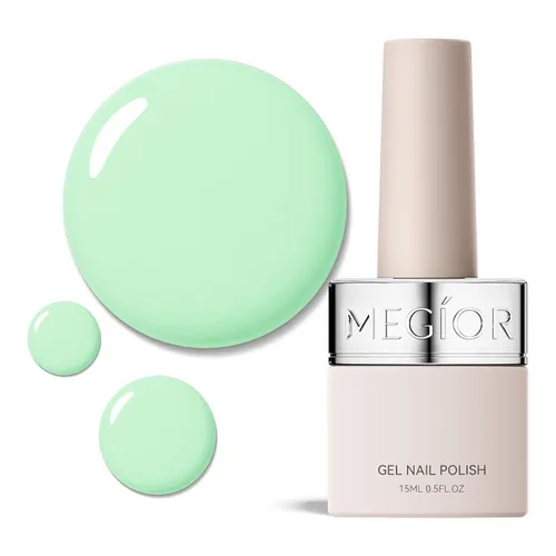 Vista 59 de MEGIOR Esmalte de uñas de gel libre de TPO, 0.5 onzas líquidas, base de gel transparente para remojar la lámpara de uñas LED, capa base de larga