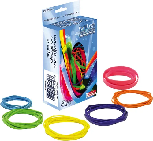 Vista 3 de Alliance 07706 Brites Pic-Pac - Bandas de goma, azul/naranja/amarillo/lima/morado/rosa, caja de 1-1/2 onzas (paquete de 2)