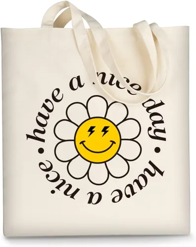 Vista 20 de Bolsa de lona AUSVKAI estética para mujer, lindas bolsas de tela reutilizables de algodón para compras, playa, comestibles
