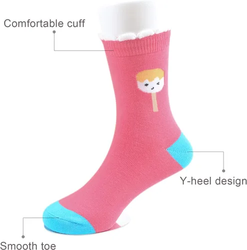 Vista 5 de Calcetines de vestir de algodón suave de moda para niños y niñas