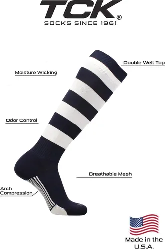 Vista 47 de TCK Winger Hoop - Calcetines de rugby con rayas para hombre