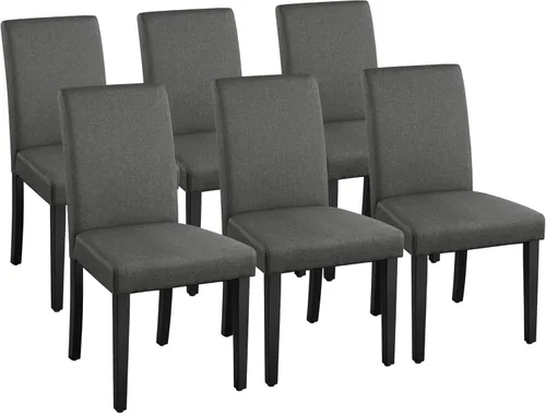 Vista 15 de Yaheetech Juego de 4 sillas de comedor tapizadas para cocina, color marrón Marrón oscuro